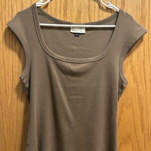 Universal Thread Brown Scoop Neck Tank Top